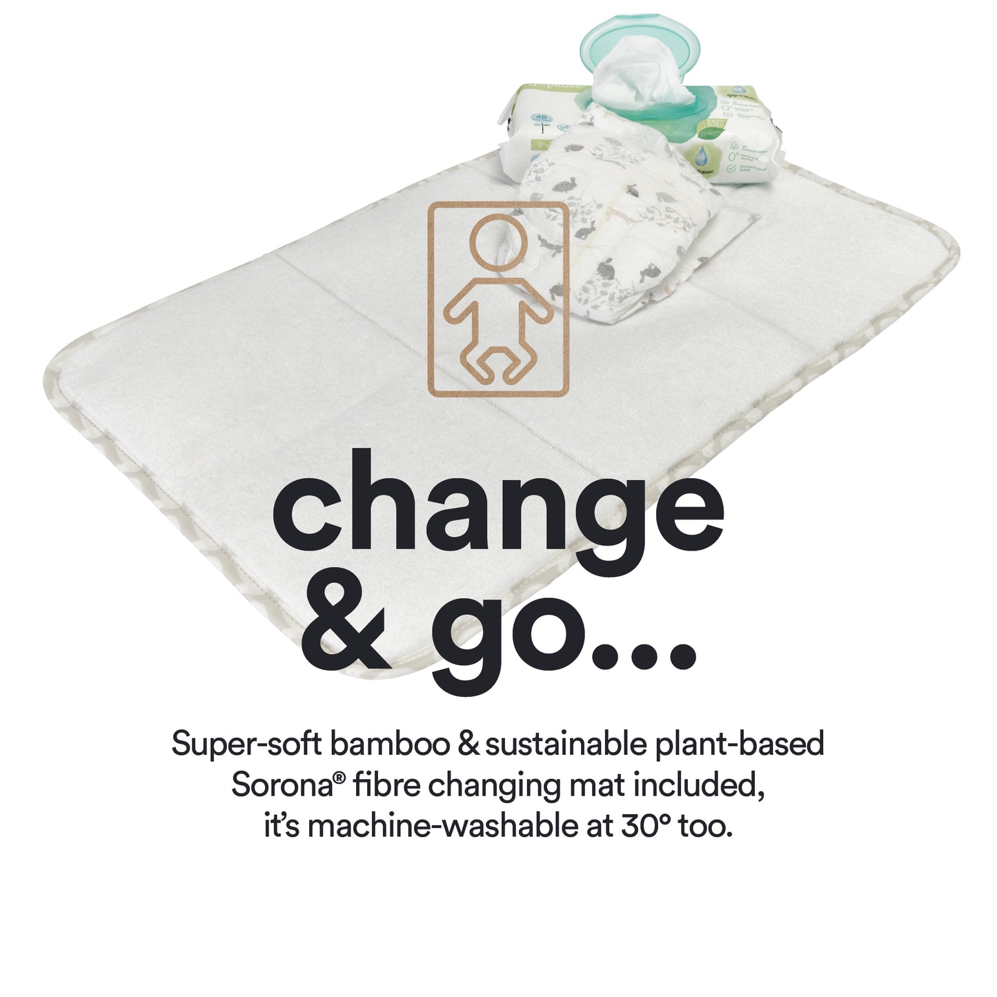 apramo baby changing tote bag black with changing mat