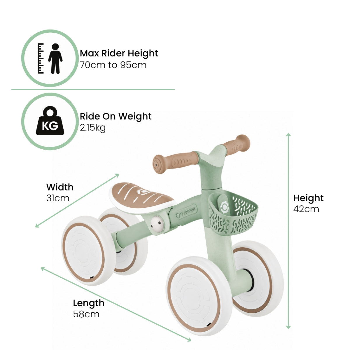 Globber Learning Bike Eco - Pistachio