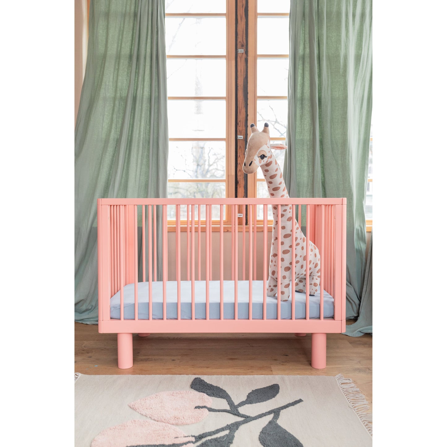 KARL & FRIC Nox cot 120 x 60cm pink inc conversion rail