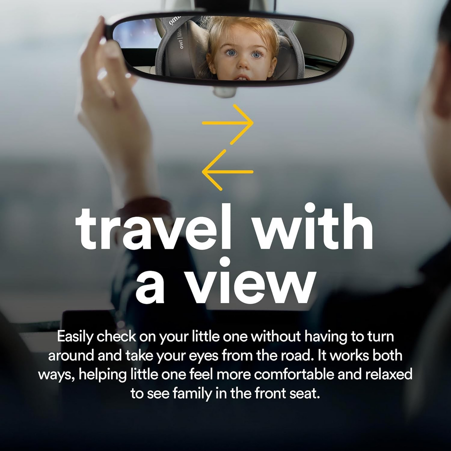 apramo baby car mirror with ears compatible with rear facing car seats and infant carriers