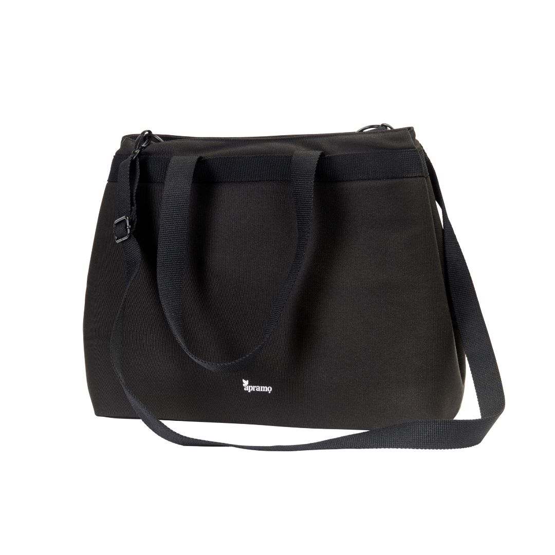 apramo baby changing tote bag black with changing mat