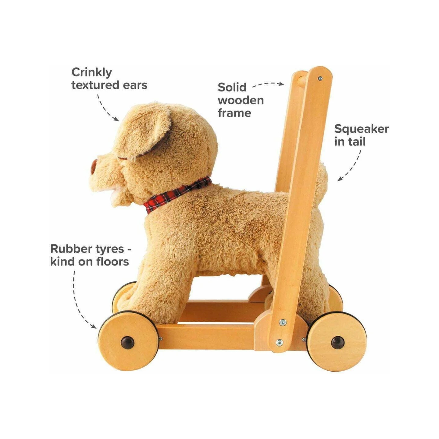 Little Bird Told Me Dexter Dog Push Along Baby Walker