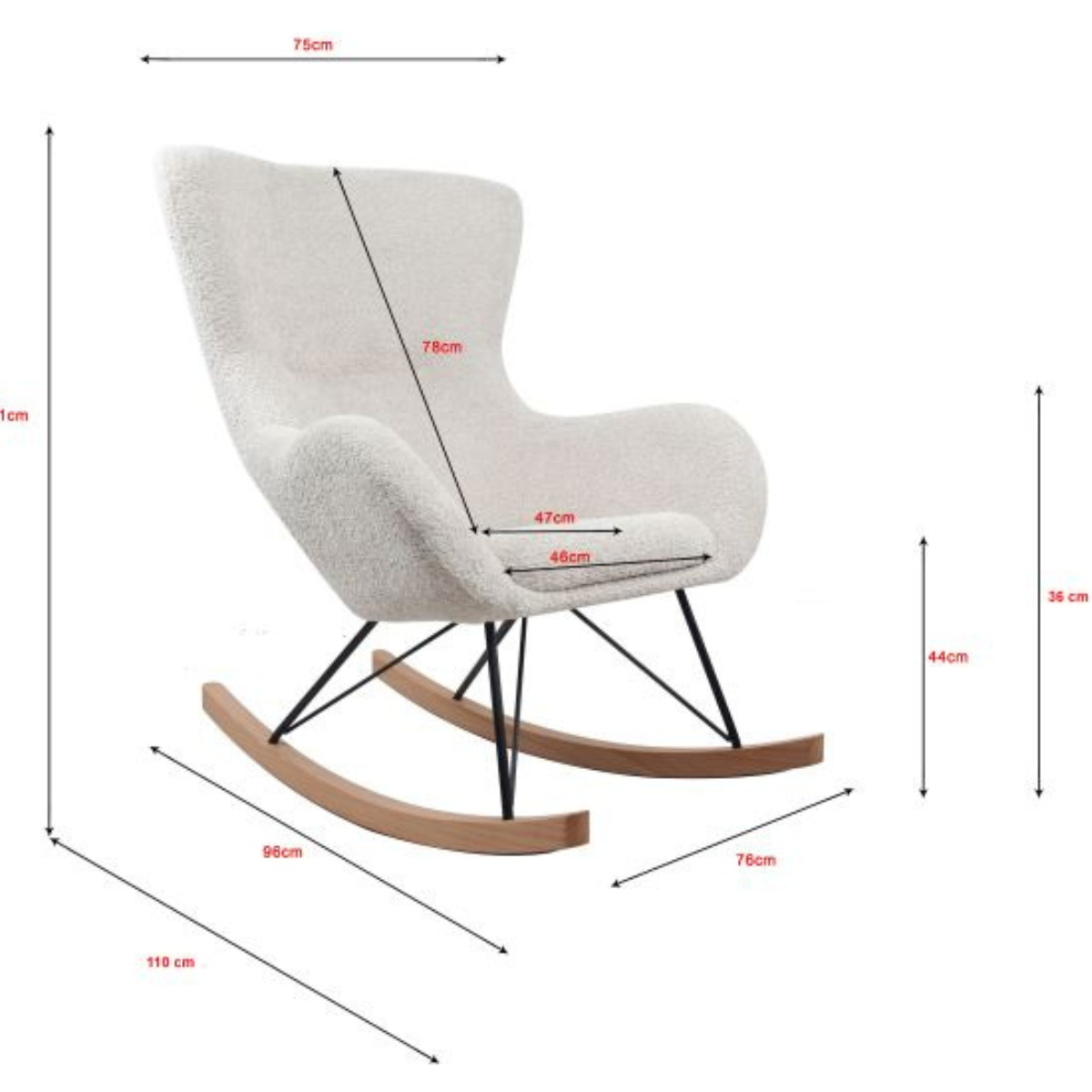 VIPACK JAXX ROCKY maxi rocking nursing chair white