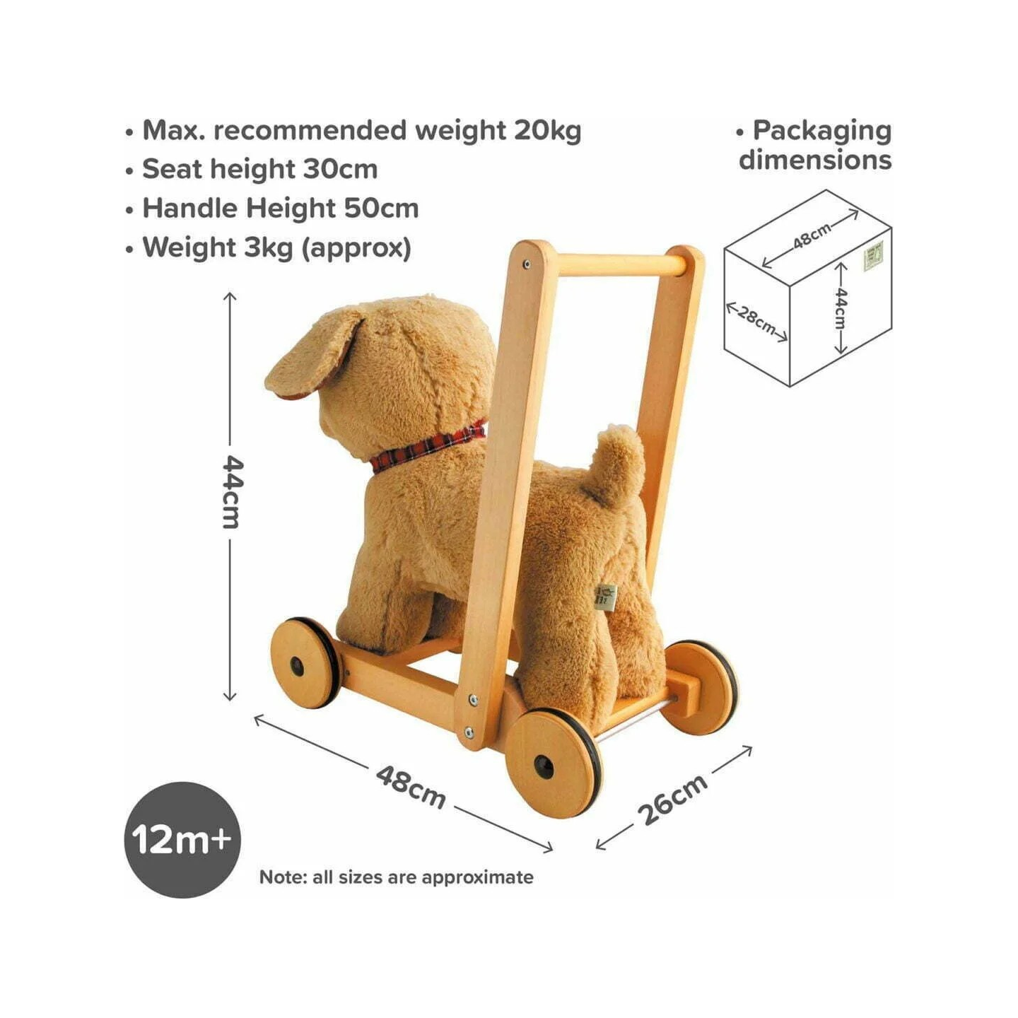 Little Bird Told Me Dexter Dog Push Along Baby Walker