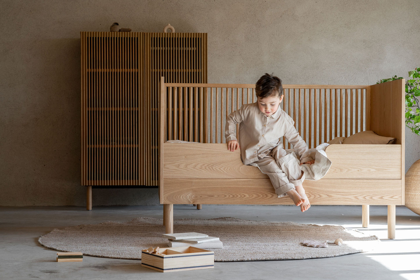Quax Hai No Ki Convertible Cot Bed - 140 x 70 cm Natural Ash