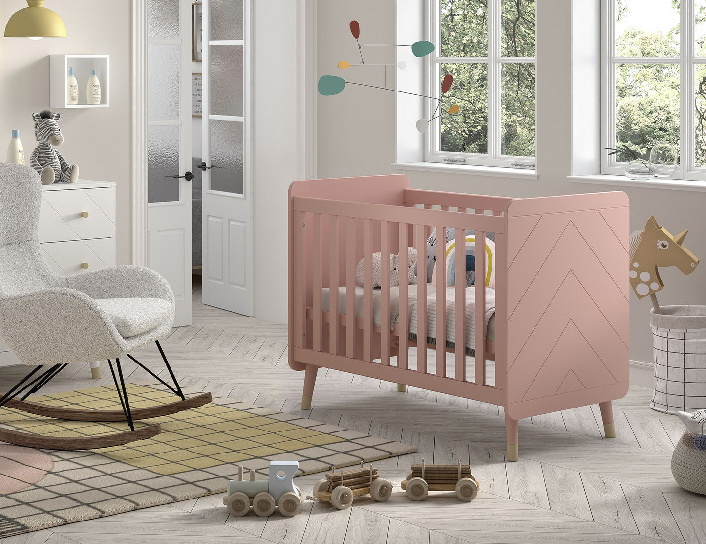 JAXX BILLY cot 120 x 60cm pink & gold