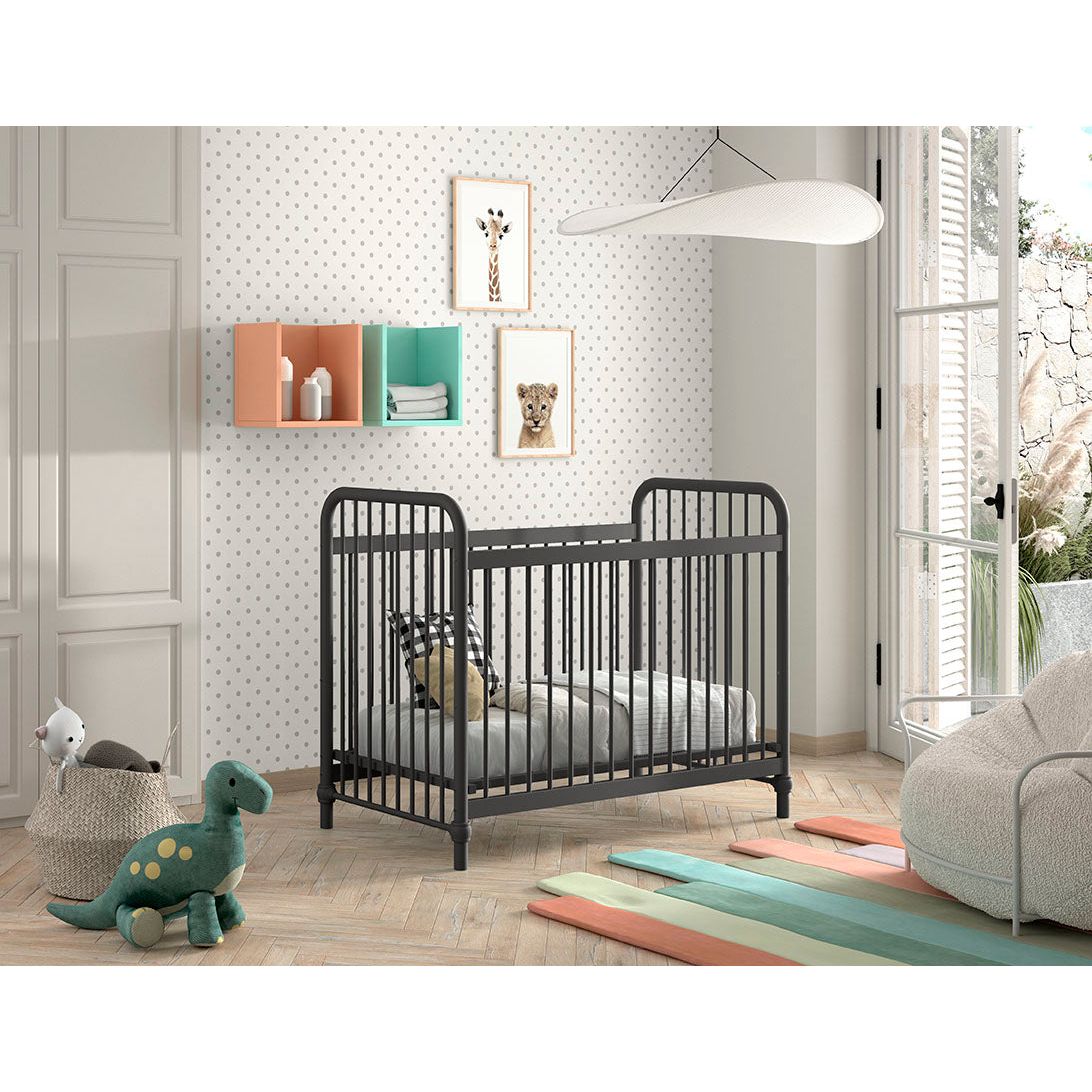 VIPACK JAXX BRONXX industrial metal Cot 120 x 60cm matt black