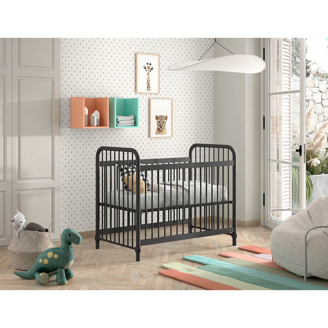 VIPACK JAXX BRONXX industrial metal Cot 120 x 60cm matt black