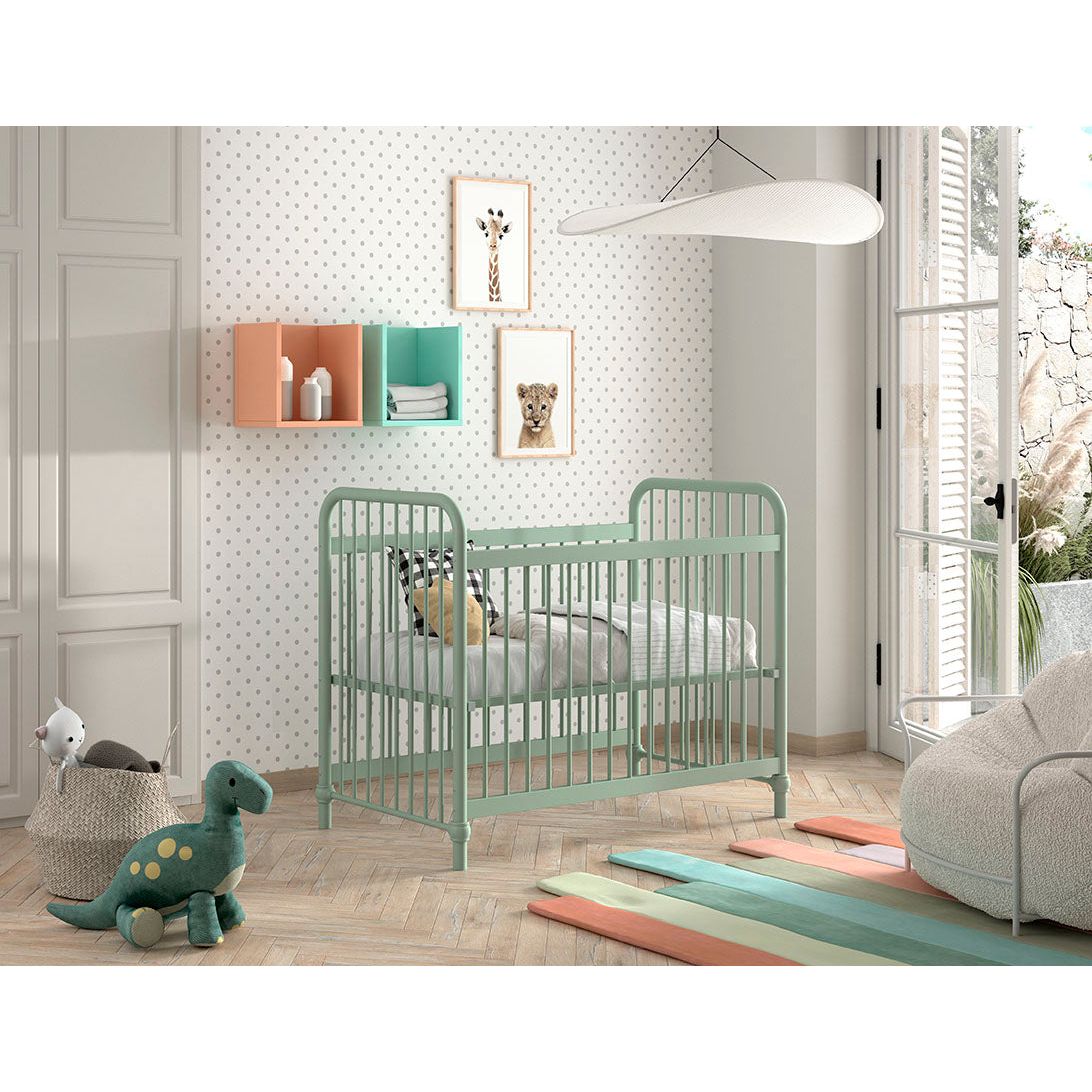 VIPACK JAXX BRONXX industrial metal Cot 120 x 60cm matt olive green