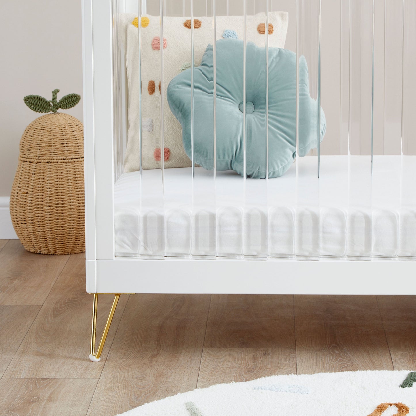Babymore Kimi XL Acrylic Cot Bed 140 x 70cm