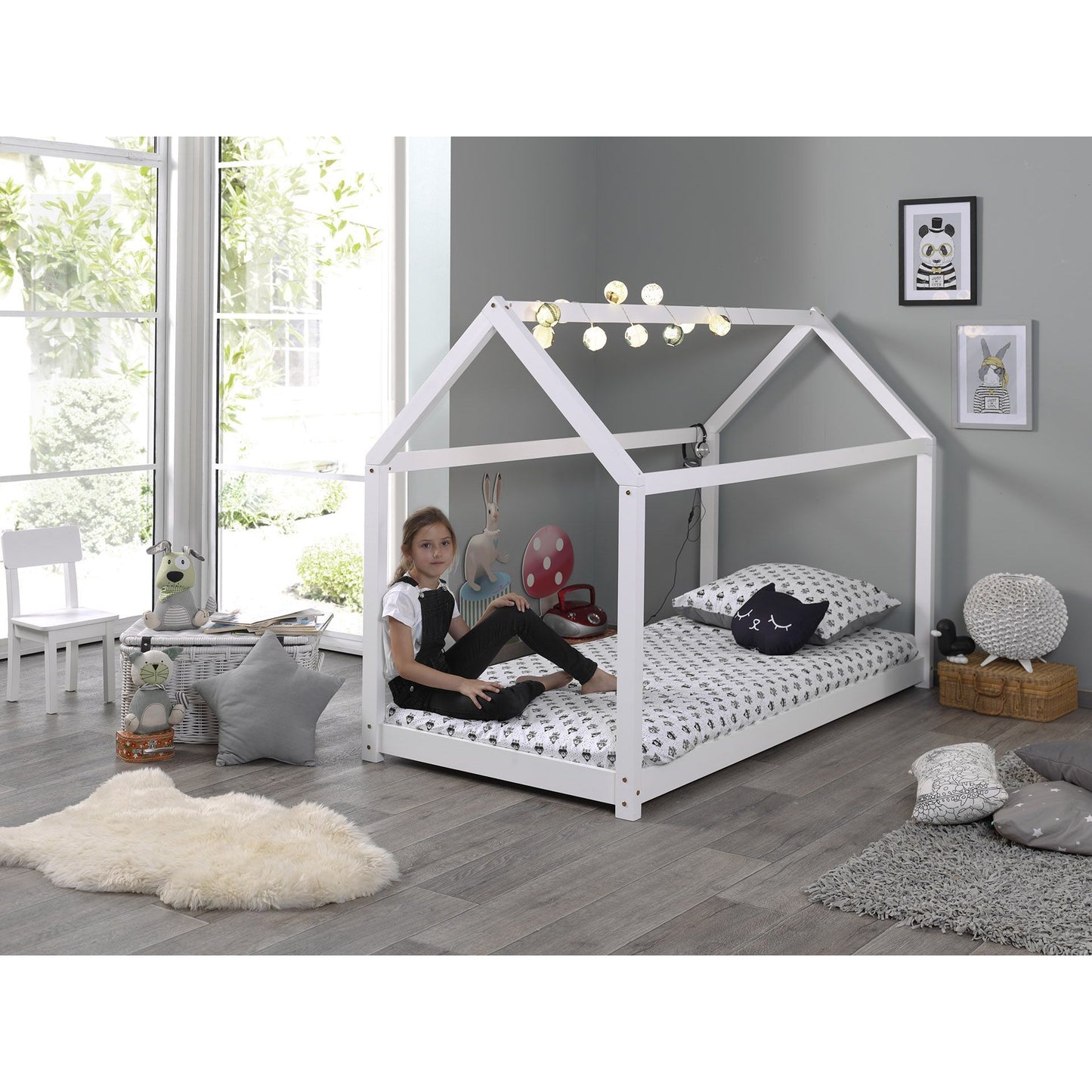VIPACK JAXX CABANE kids house bed 90 x 200cm white