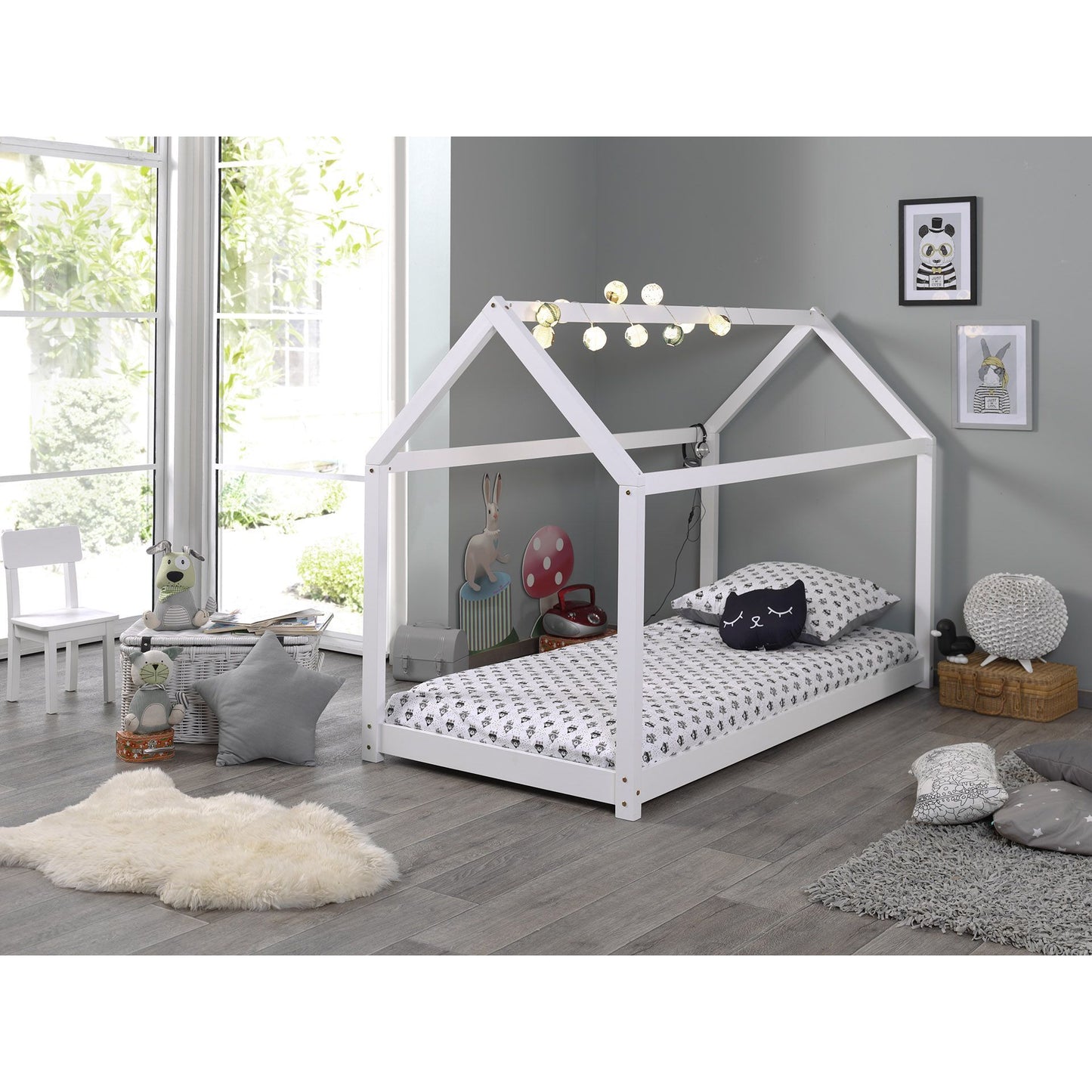 VIPACK JAXX CABANE kids house bed 90 x 200cm white