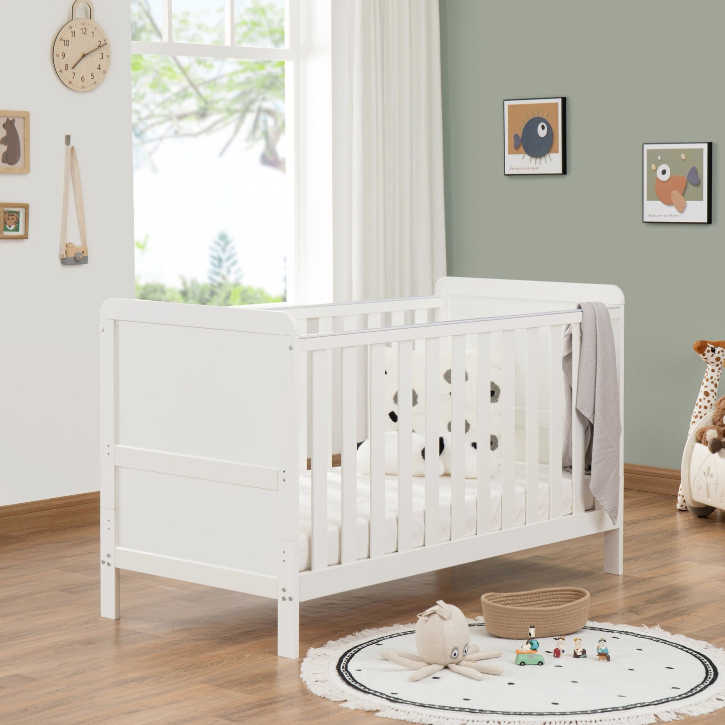 Babymore Caro Urban Cot Bed 140 x 70cm White