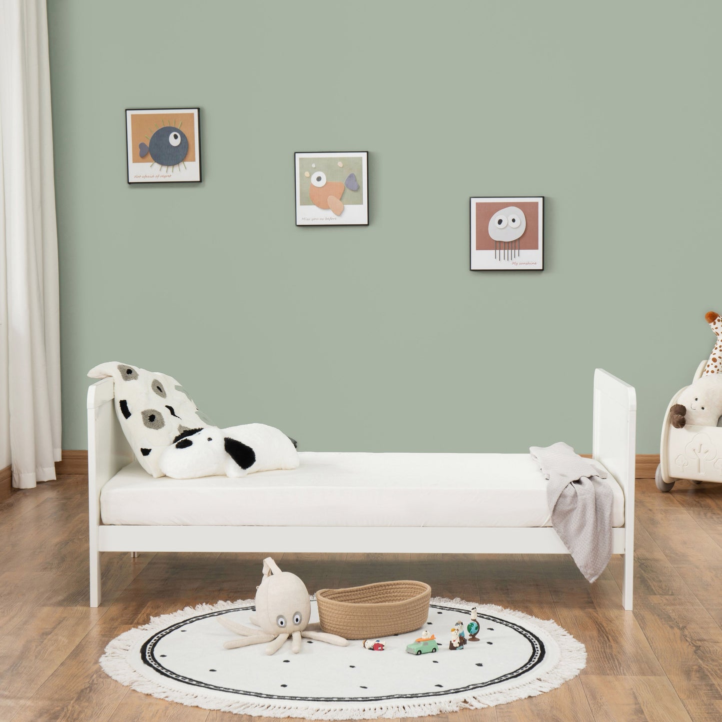Babymore Caro Urban Cot Bed 140 x 70cm White