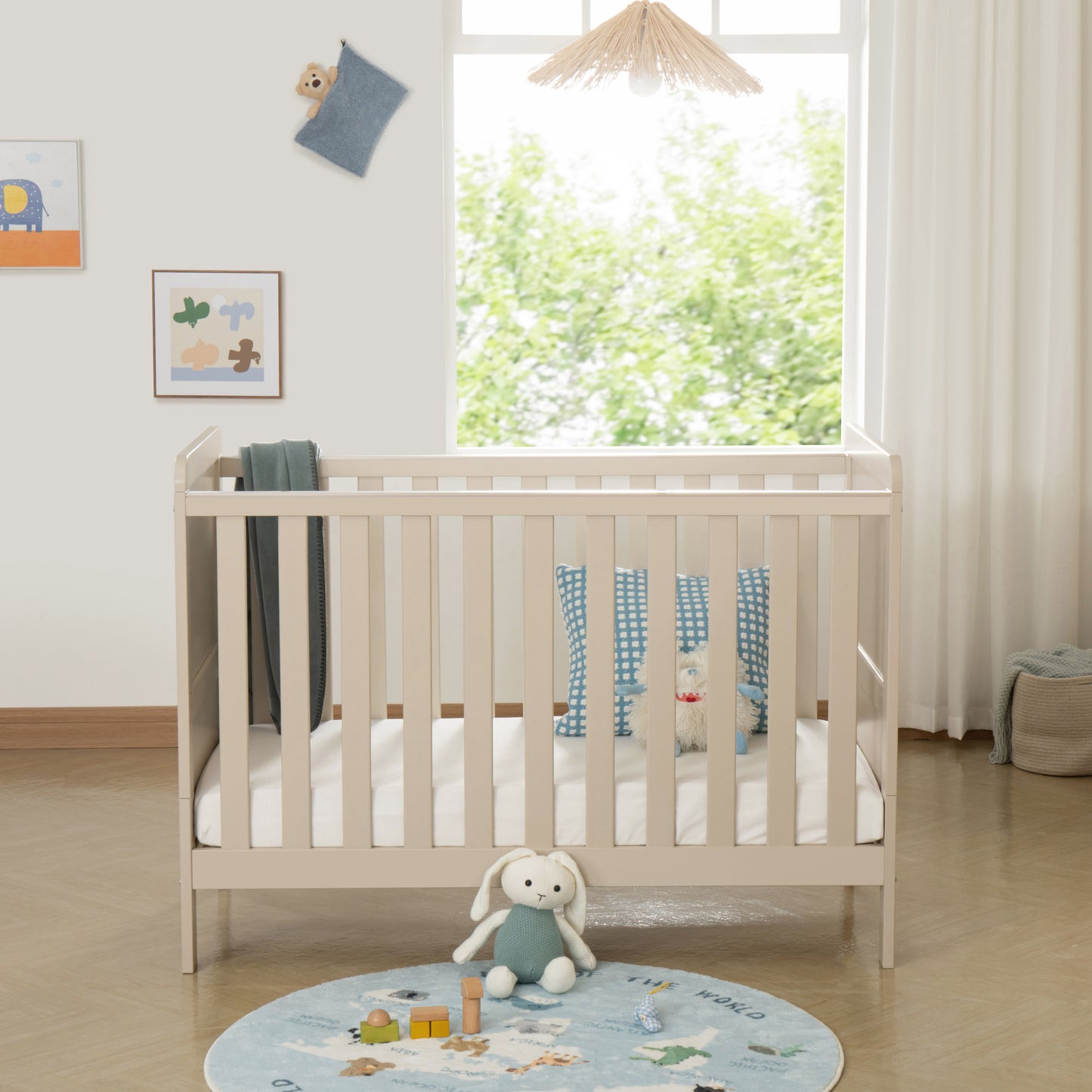Babymore Caro Urban Mini Cot Bed 120 x 60cm Cashmere