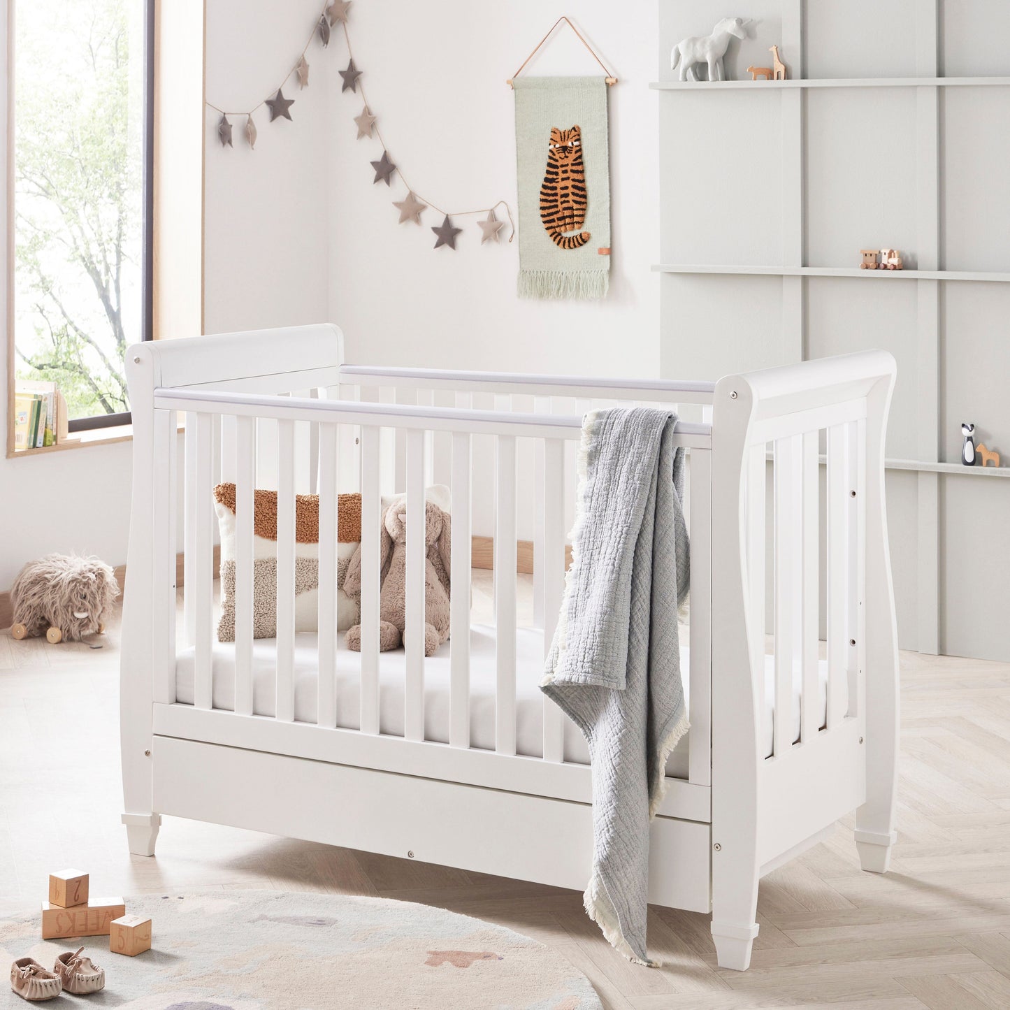 Babymore Eva Cot Bed 120 x 60cm 3 Piece Room Set White
