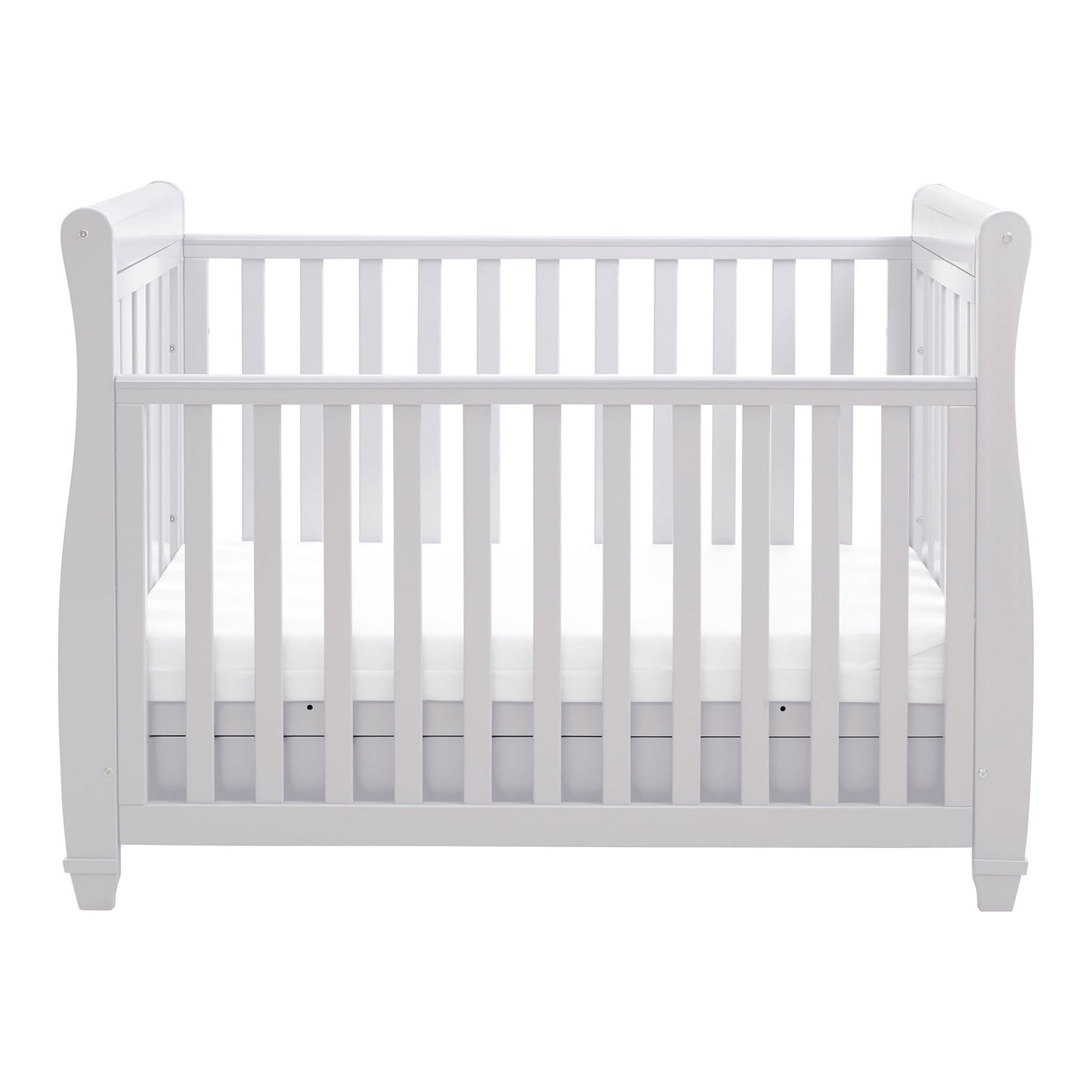 Babymore Eva Sleigh Drop Side Cot Bed 120 x 60cm Grey with drawer
