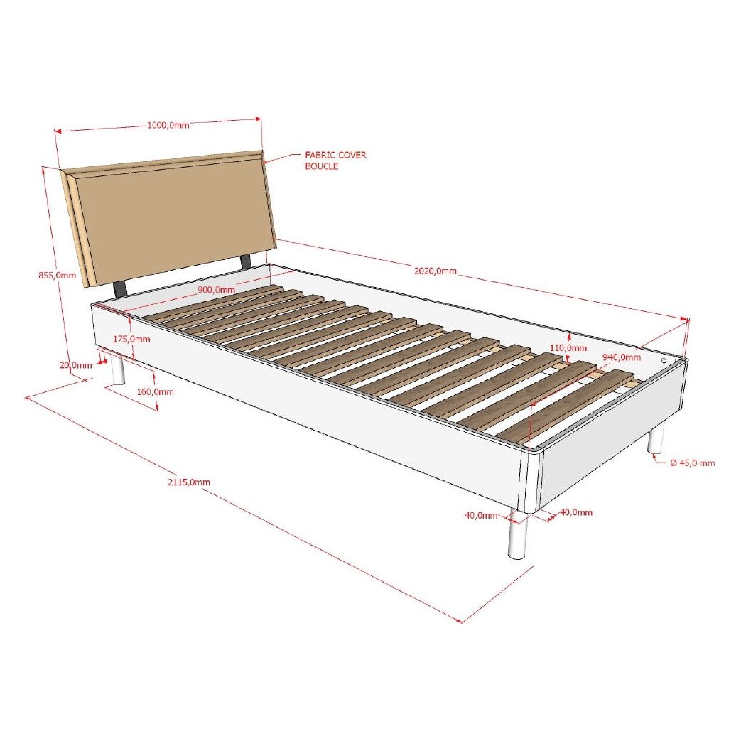 VIPACK JAXX FORREST European bed 90 X 200cm beech white