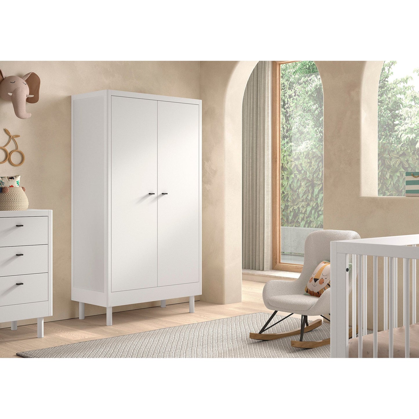 VIPACK JAXX FORREST 2 door wardrobe beech white