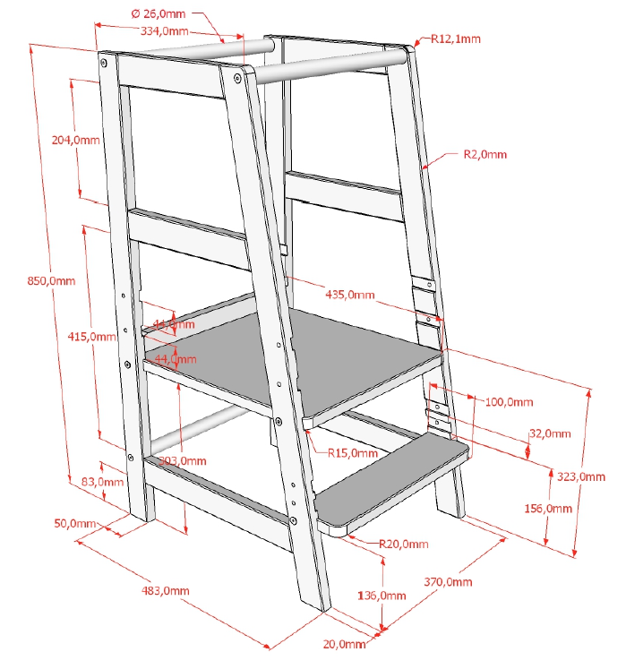 VIPACK JAXX FORREST learning tower oak