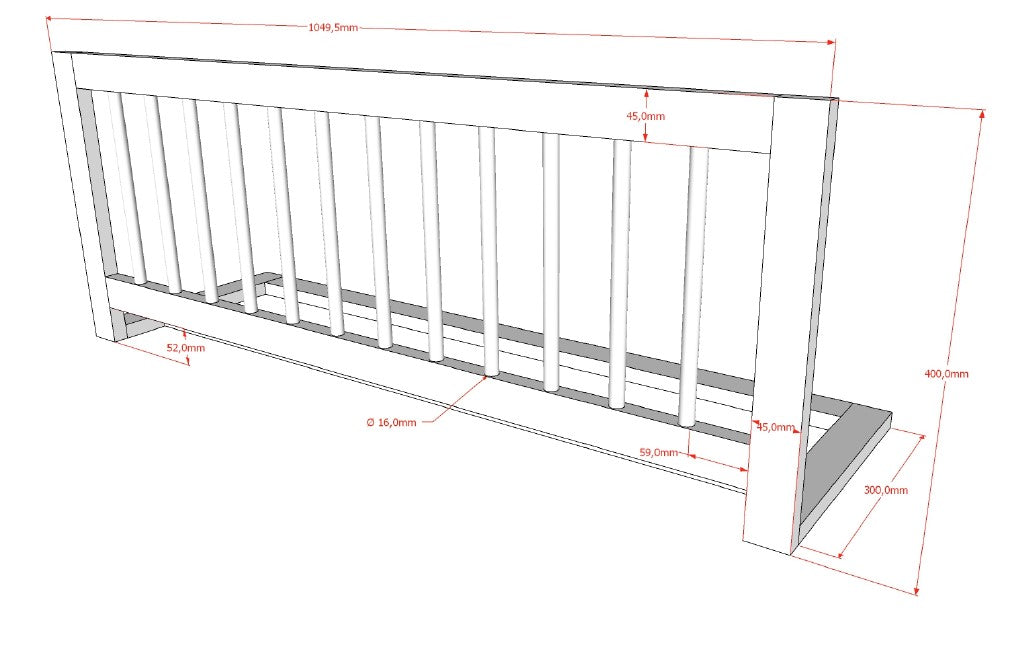VIPACK FORREST bed guard oak
