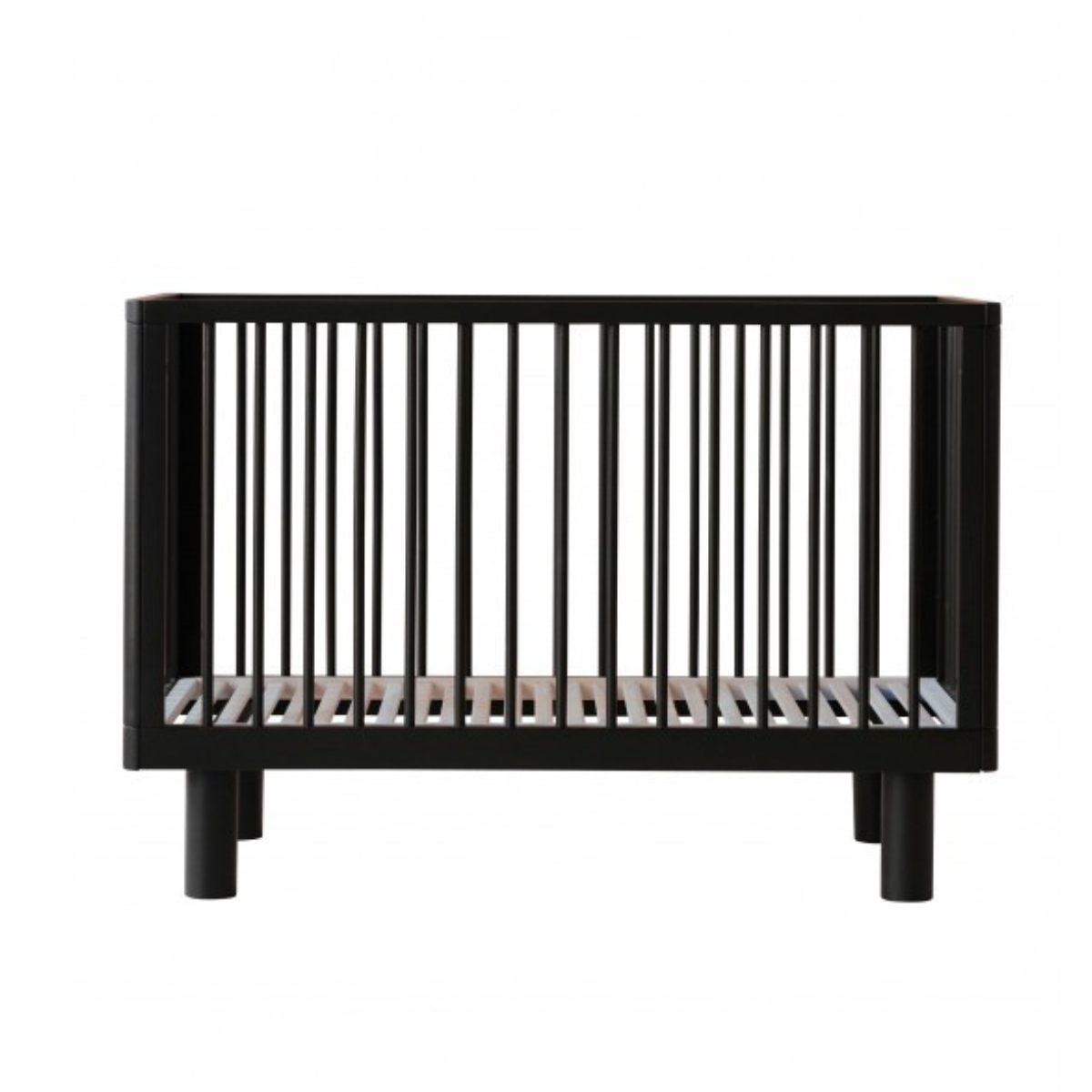 KARL & FRIC Nox cot 120 x 60cm black satin inc conversion rail