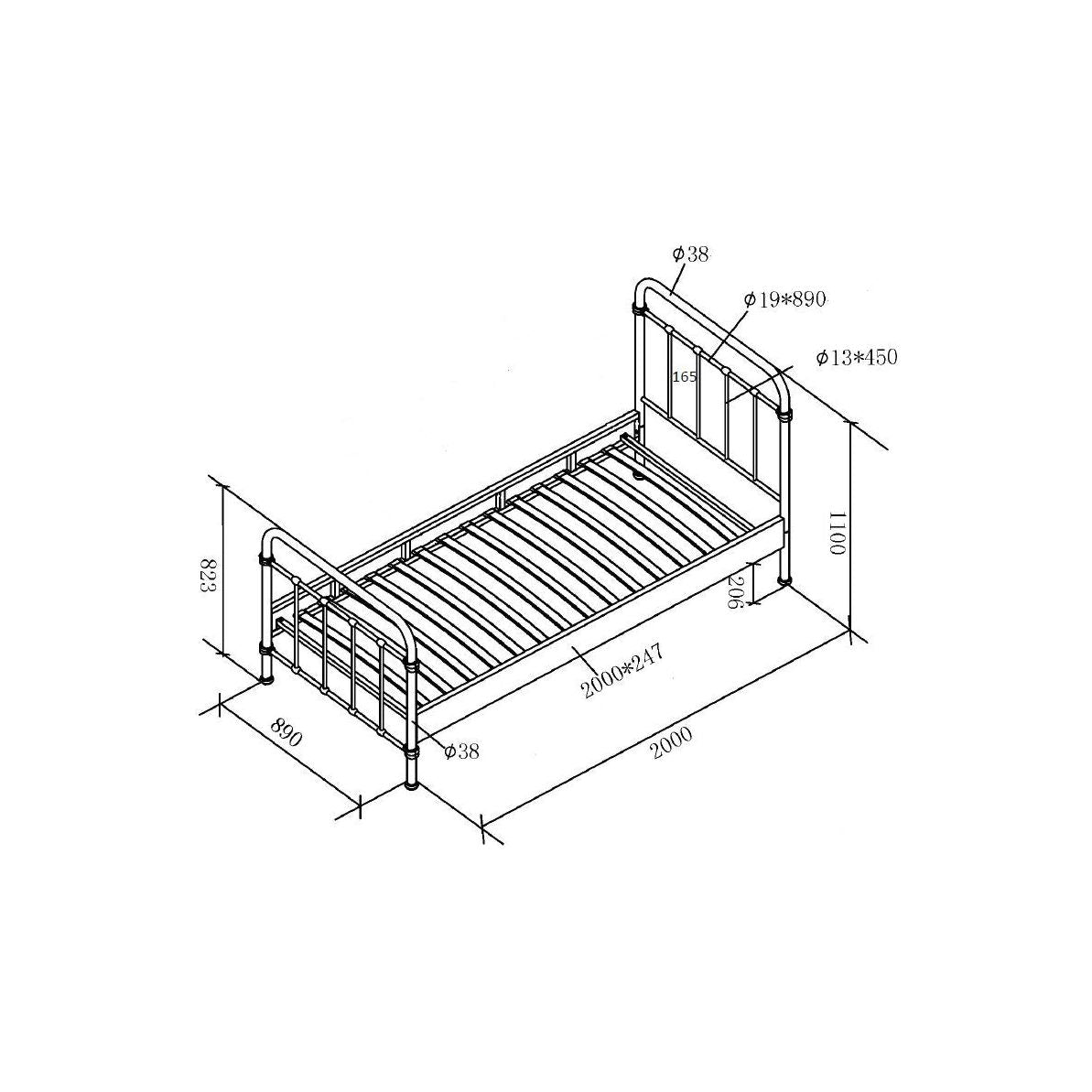 VIPACK NEW YORK European single bed 90 X 200cm blue