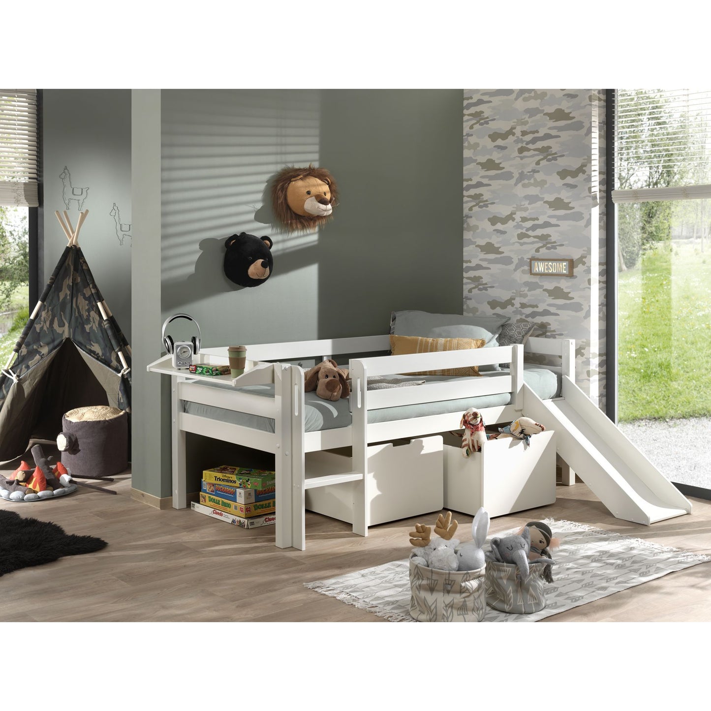 VIPACK PINO set of 2 drawers for mid sleeper low white