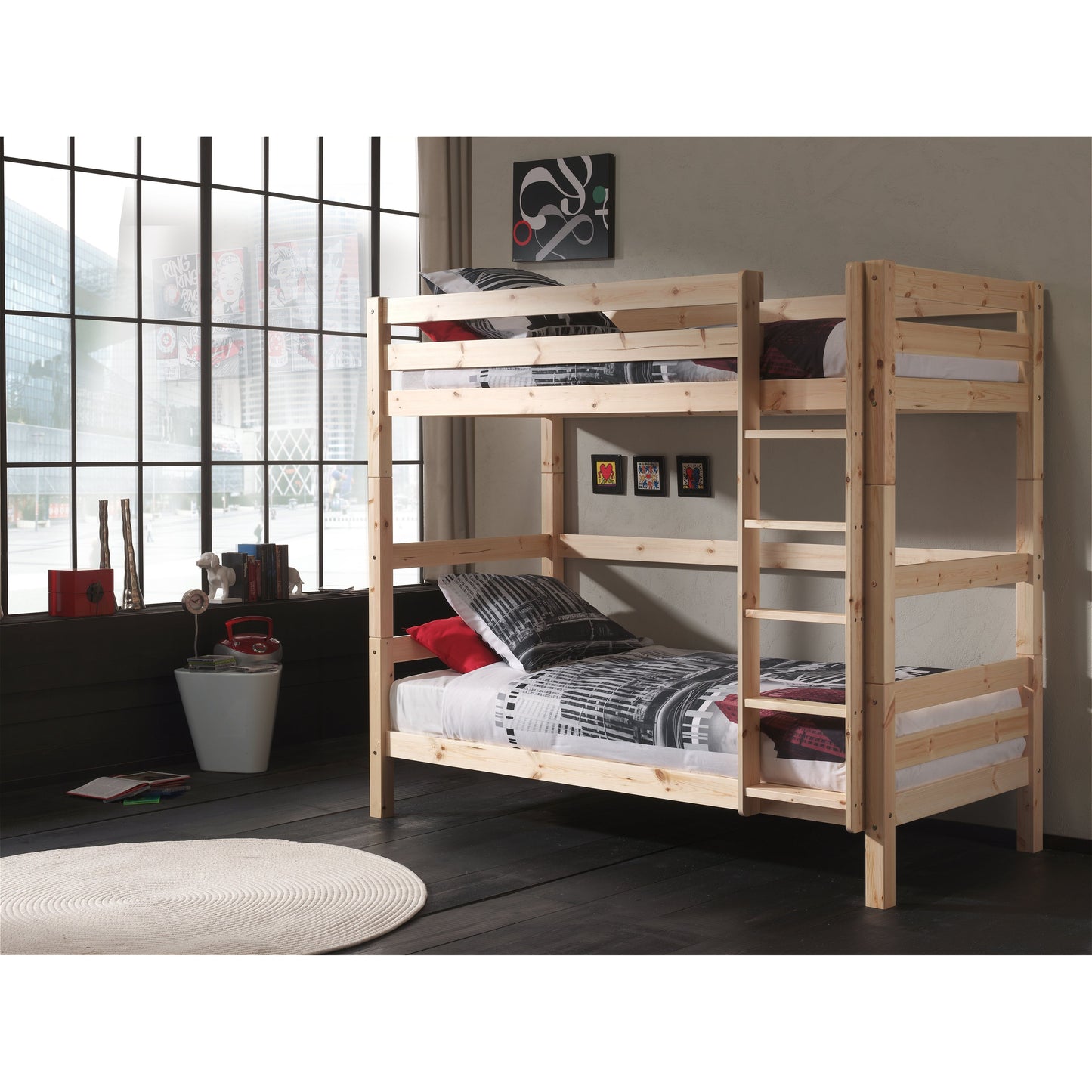 VIPACK PINO high bunk bed 90 X 200cm natural