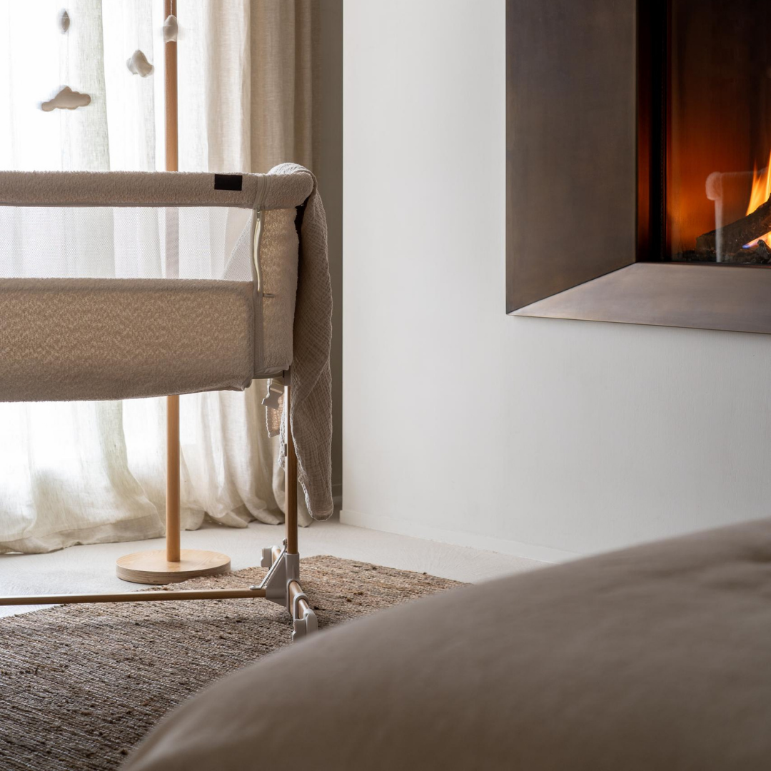 Quax Co-Sleeper Side by Side Natural Bouclé Cream