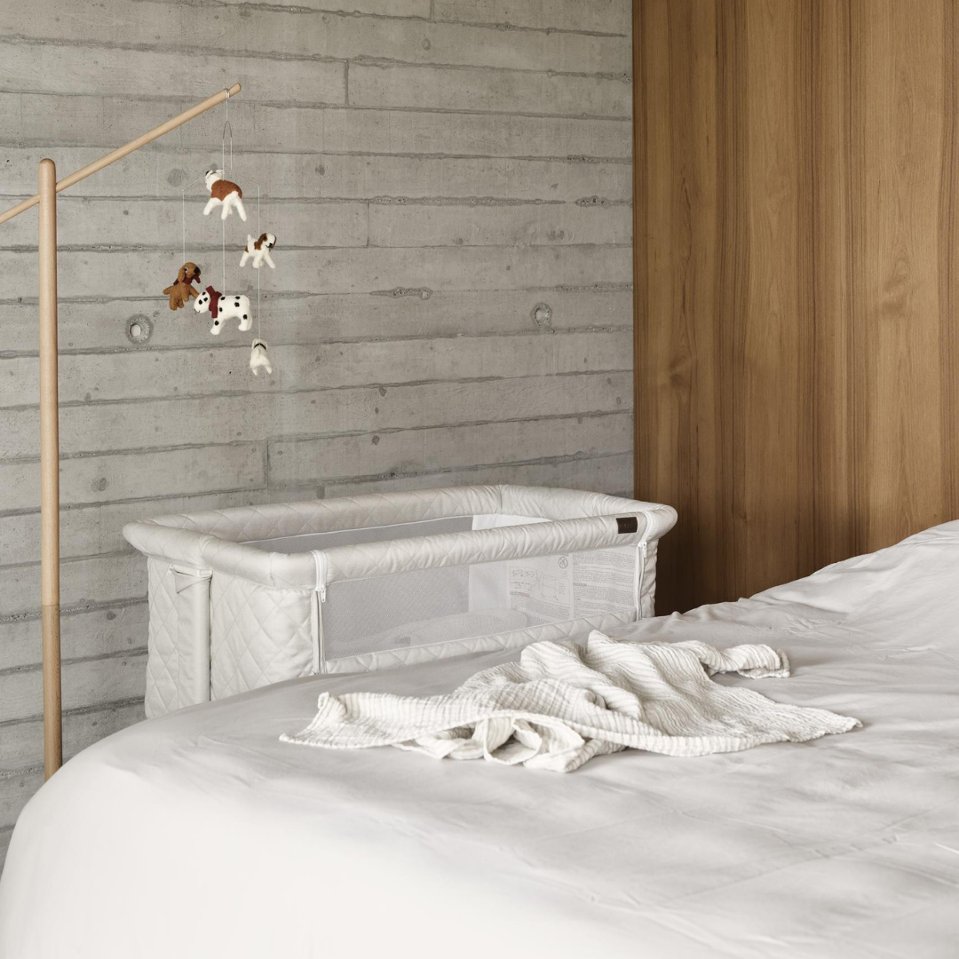 Quax Co-Sleeper Side by Side Natural Quilted Clay