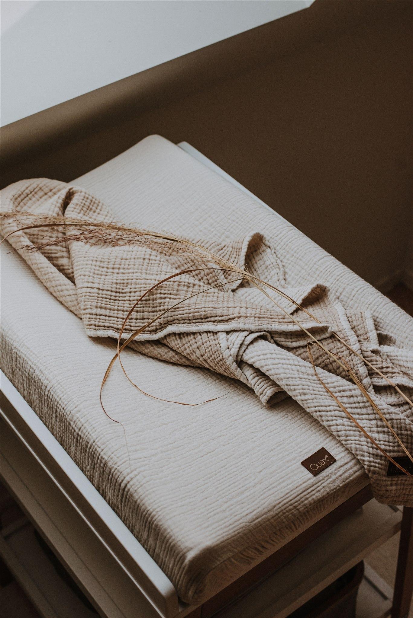 Quax Muslin Changing Pad Cover Natural Collection Clay