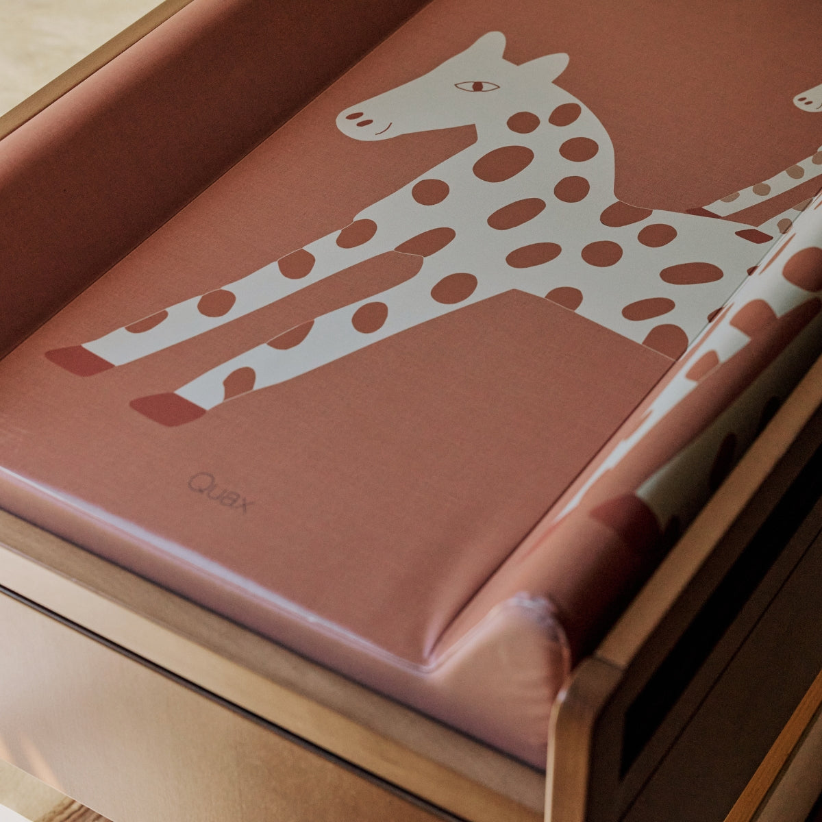 Quax Horses wedge baby changing mat 70x50cm with raised sides on mori changing table