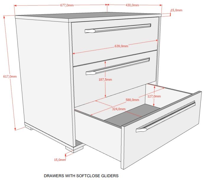 VIPACK SAM European mid sleeper 90 X 200 cm oak with storage drawers & shelving unit