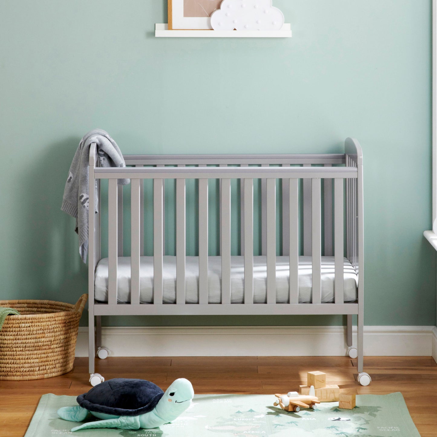 Babymore Space Saver Cot 100 x 50 cm Grey