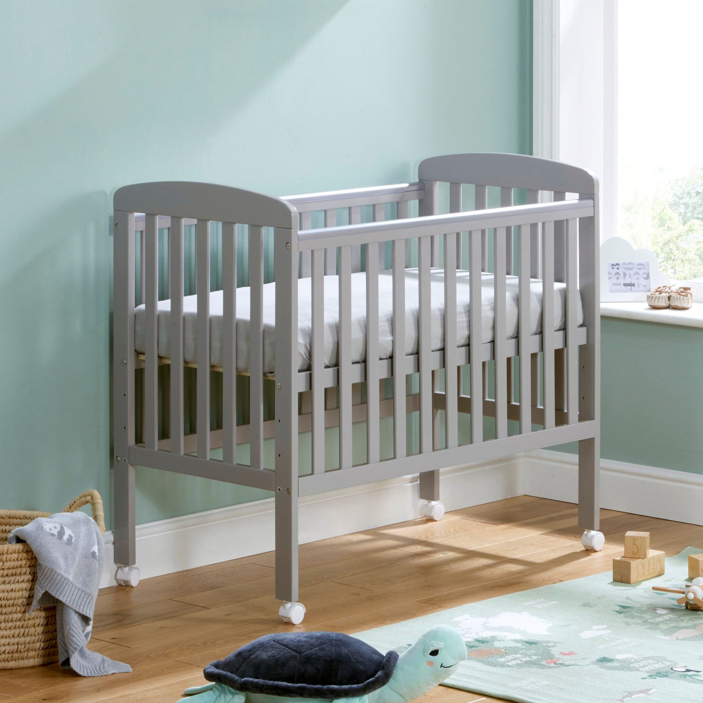 Babymore Space Saver Cot 100 x 50 cm Grey