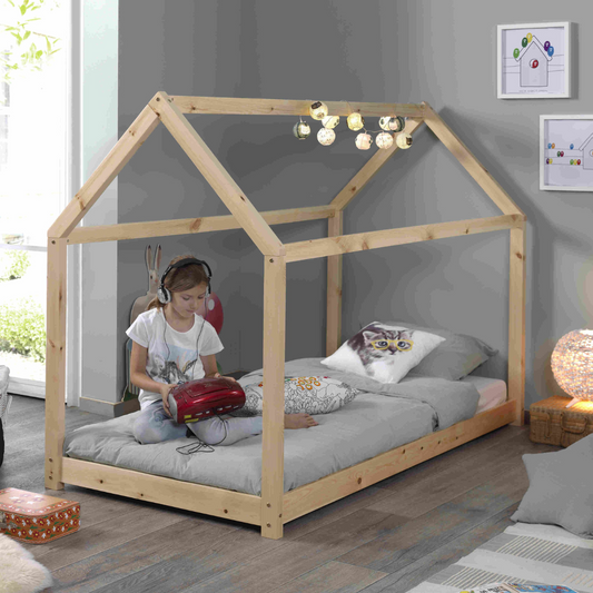 VIPACK JAXX CABANE kids house bed 90 x 200cm natural