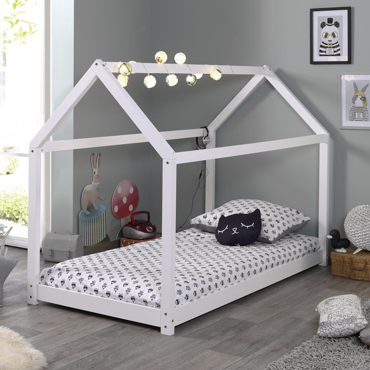 VIPACK JAXX CABANE kids house bed 90 x 200cm white