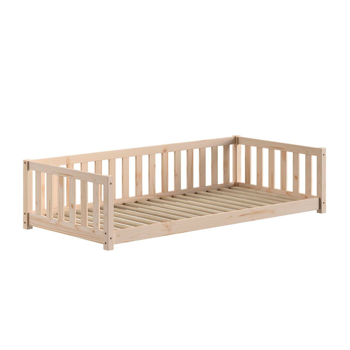VIPACK DALLAS Toddler Floor Bed inc Bed Guard Natural 90 x 200cm