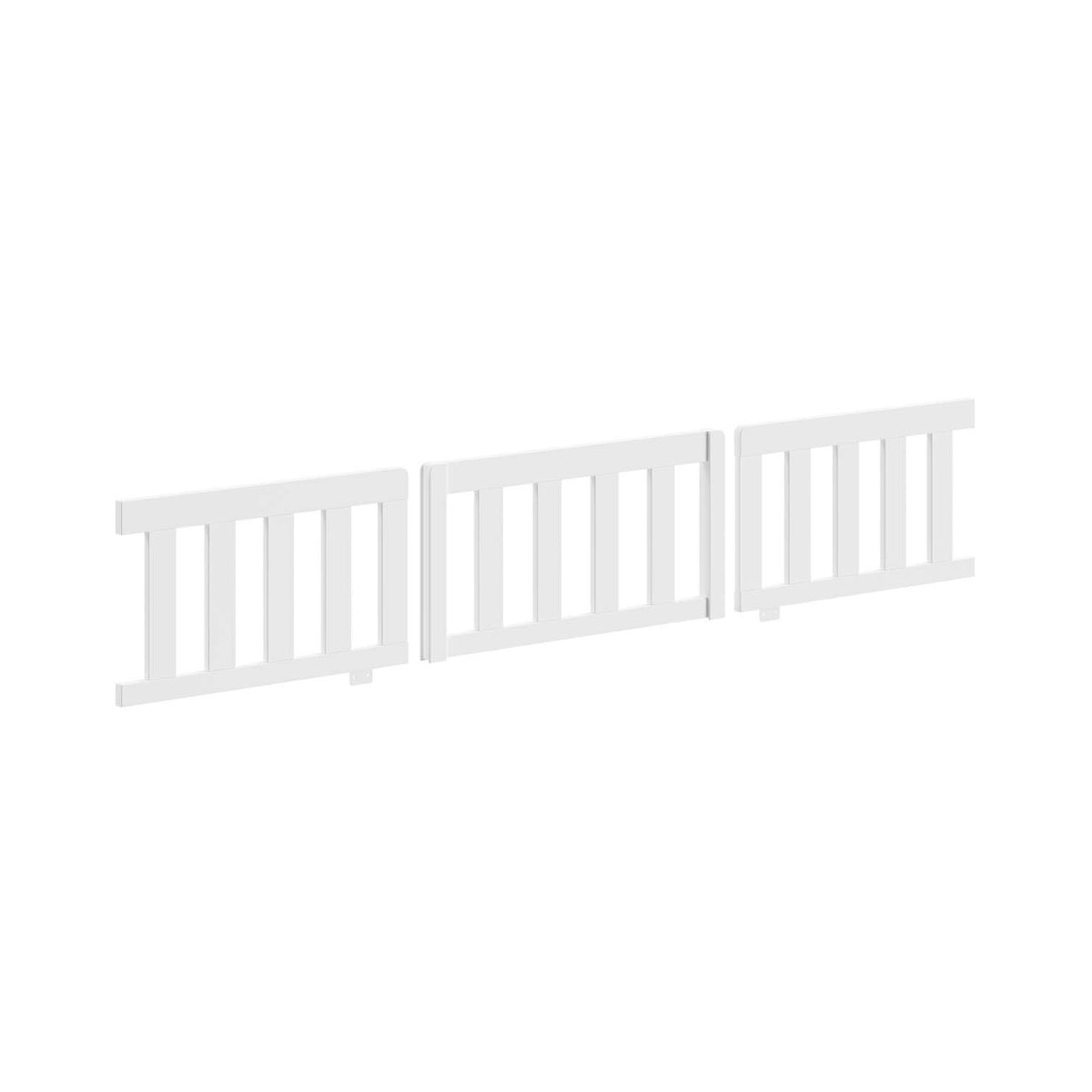 white bed guard for VIPACK DALLAS toddler bed on plain white background
