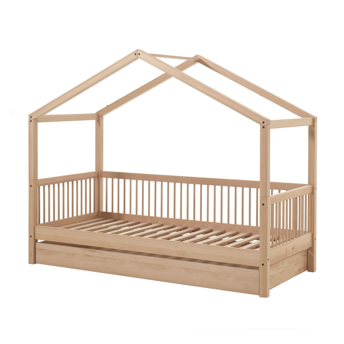 VIPACK FORREST European single house bed 90 x 200cm natural