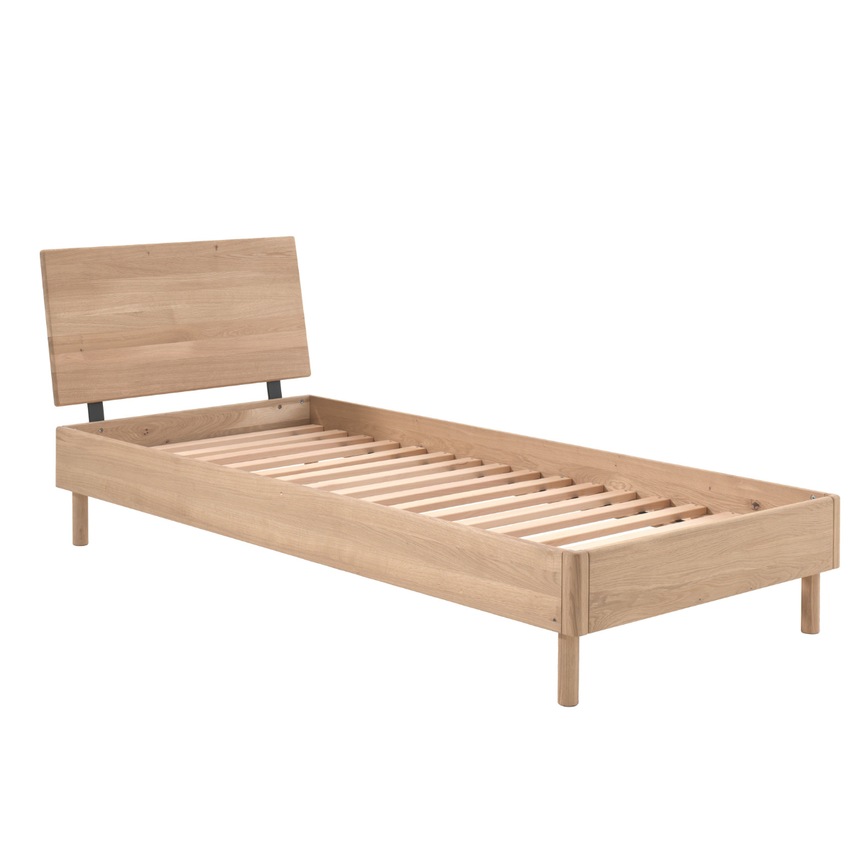 VIPACK FORREST European single bed 90 X 200cm oak with oak headboard