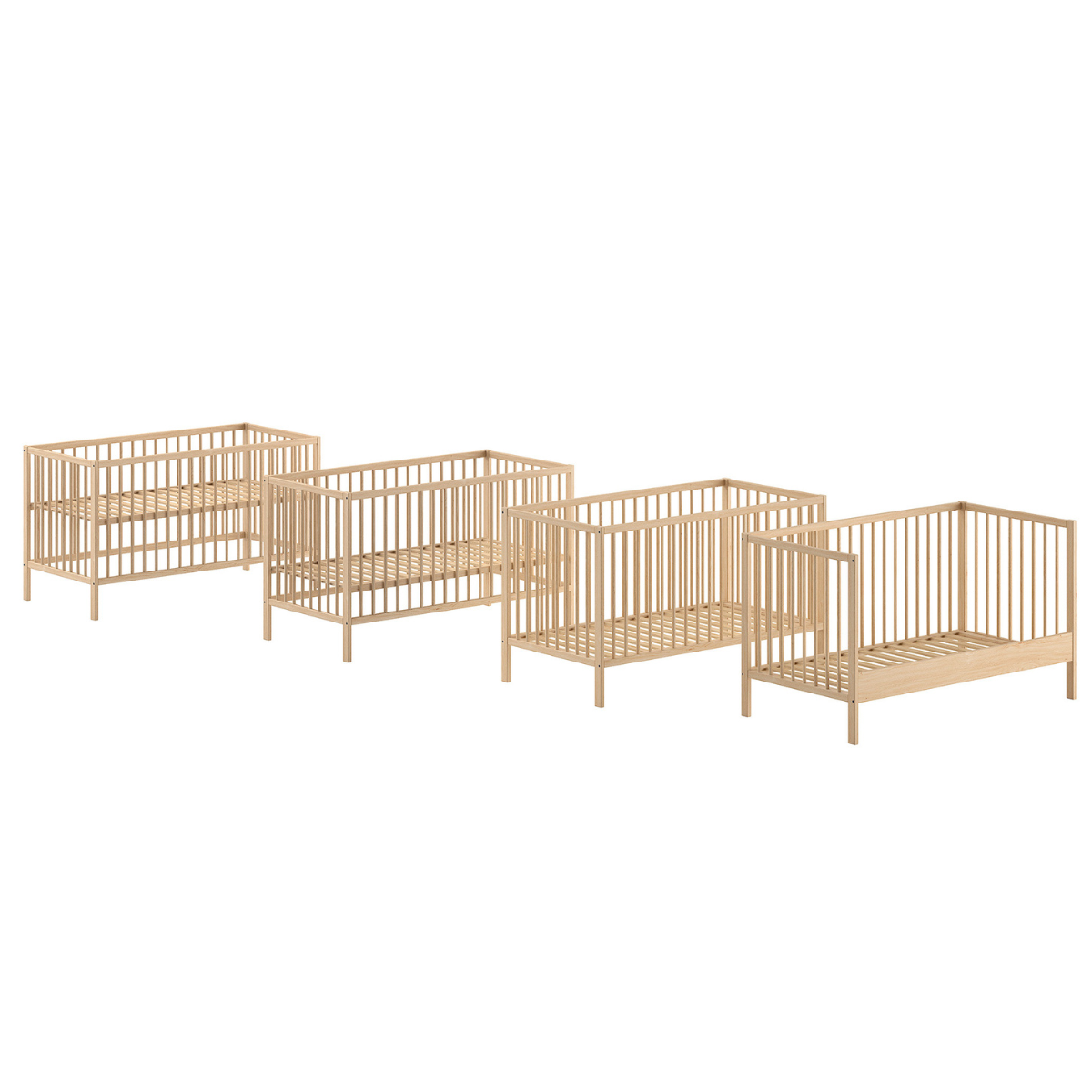 VIPACK JAXX DINO cot bed 140 x 70cm natural