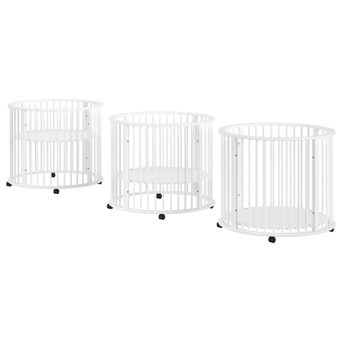 VIPACK JAXX DINO baby & toddler round wooden playpen white