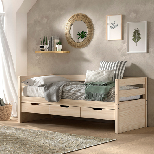 VIPACK MARGRIT European cabin bed 90 X 200 cm milky pine