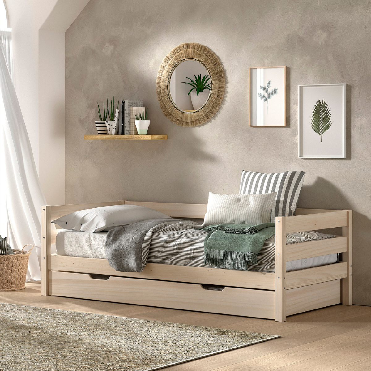 VIPACK MARGRIT European cabin bed low 90 X 200 cm pine