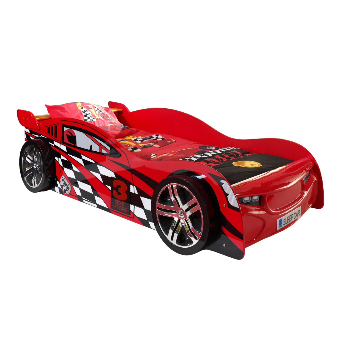 VIPACK NIGHT SPEEDER European single racing car kids bed 90 X 200cm red
