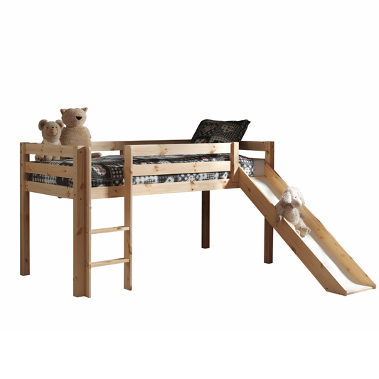 VIPACK PINO European single mid sleeper 90 X 200cm with slide natural
