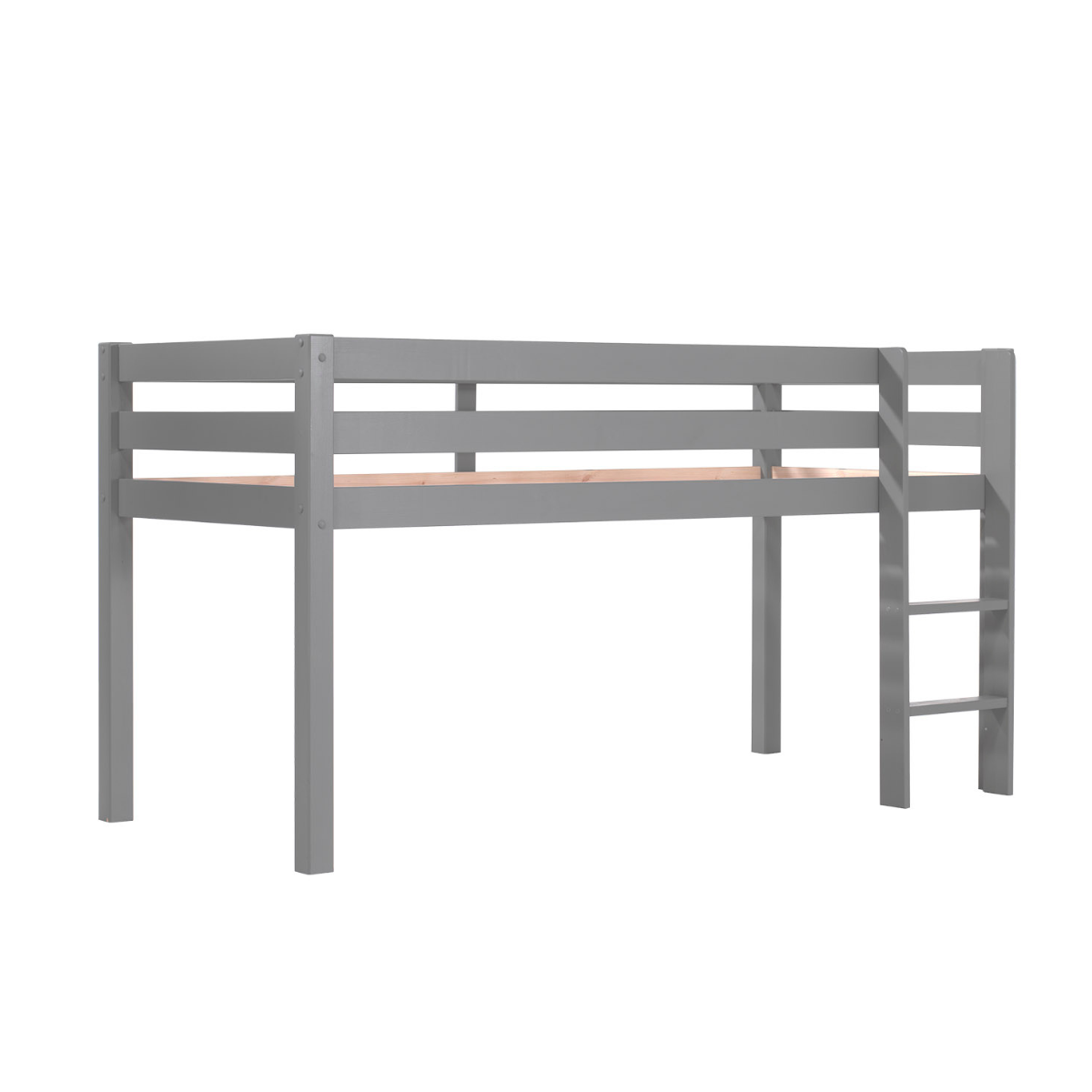 VIPACK PINO European single mid sleeper 90 X 200cm with ladder grey