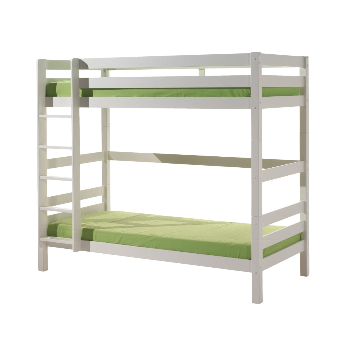 VIPACK PINO white high bunk bed 90 x 200cm on plain white background